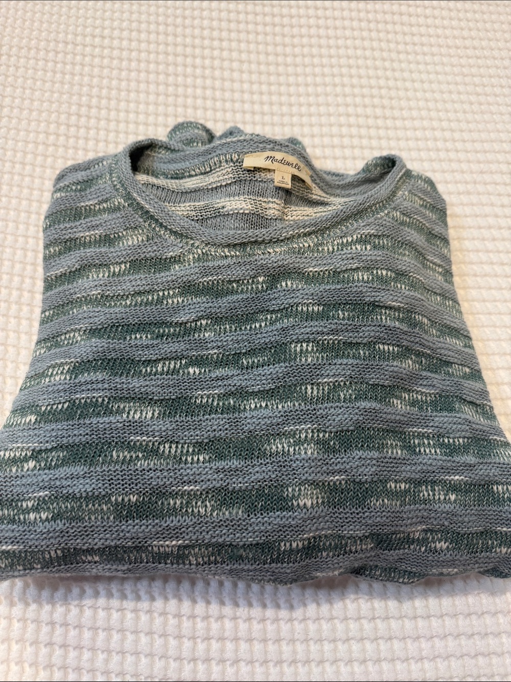 Madewell Mint Green Striped Crewneck Sweater - Picture 3 of 4